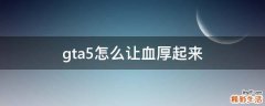 gta5怎么让血厚起来
