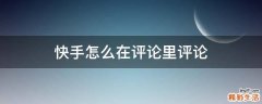 快手怎么在评论里评论