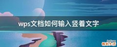 wps文档如何输入竖着文字