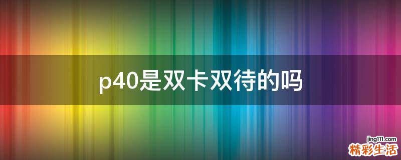 p40是双卡双待的吗