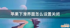 苹果下滑界面怎么设置关闭