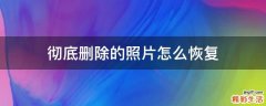 彻底删除的照片怎么恢复