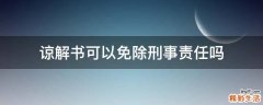 谅解书可以免除刑事责任吗