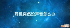 耳机突然没声音怎么办