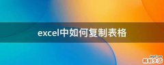 excel中如何复制表格