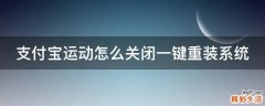 支付宝运动怎么关闭一键重装系统