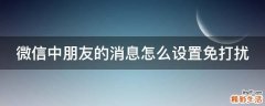 微信中朋友的消息怎么设置免打扰