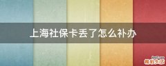 上海社保卡丢了怎么补办