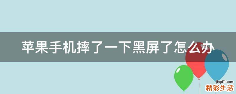 苹果手机摔了一下黑屏了怎么办