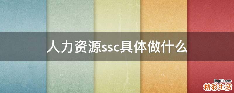 人力资源ssc具体做什么