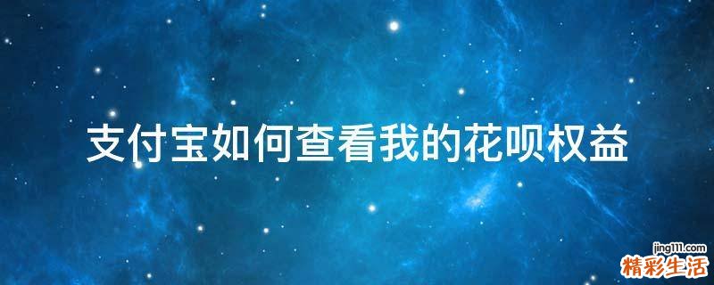 支付宝如何查看我的花呗权益