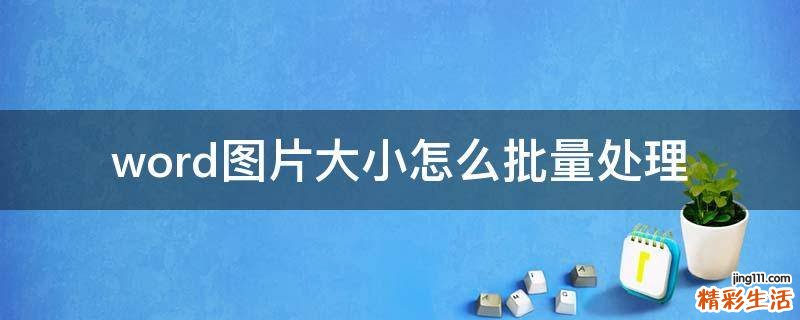 word图片大小怎么批量处理