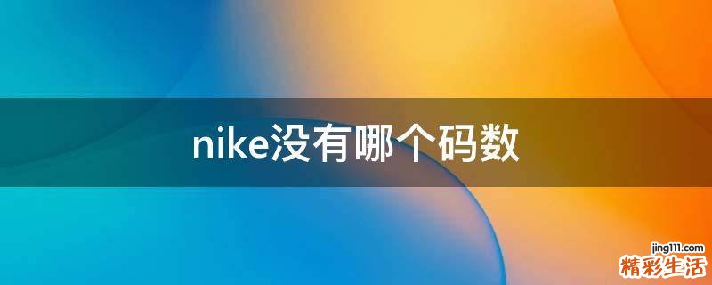 nike没有哪个码数
