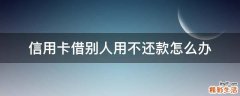 信用卡借别人用不还款怎么办