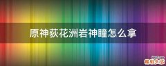 原神荻花洲岩神瞳怎么拿