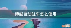 博越自动驻车怎么使用