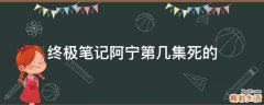 终极笔记阿宁第几集死的