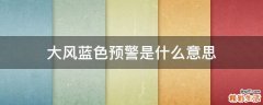 大风蓝色预警是什么意思