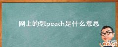 网上的想peach是什么意思