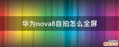 华为nova8自拍怎么全屏