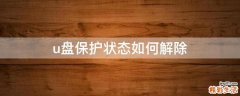 u盘保护状态如何解除