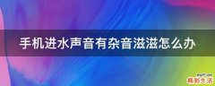 手机进水声音有杂音滋滋怎么办