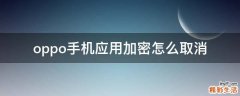 oppo手机应用加密怎么取消