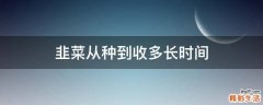 韭菜从种到收多长时间