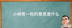 小帅哥一枚的意思是什么