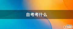 自考考什么