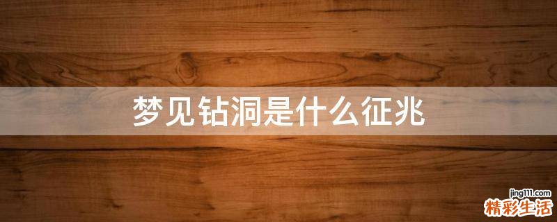 梦见钻洞是什么征兆