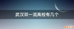武汉双一流高校有几个