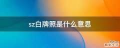 sz白牌照是什么意思