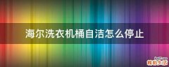 海尔洗衣机桶自洁怎么停止