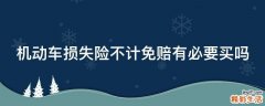 机动车损失险不计免赔有必要买吗