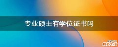 专业硕士有学位证书吗