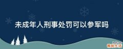 未成年人刑事处罚可以参军吗