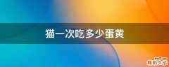 猫一次吃多少蛋黄
