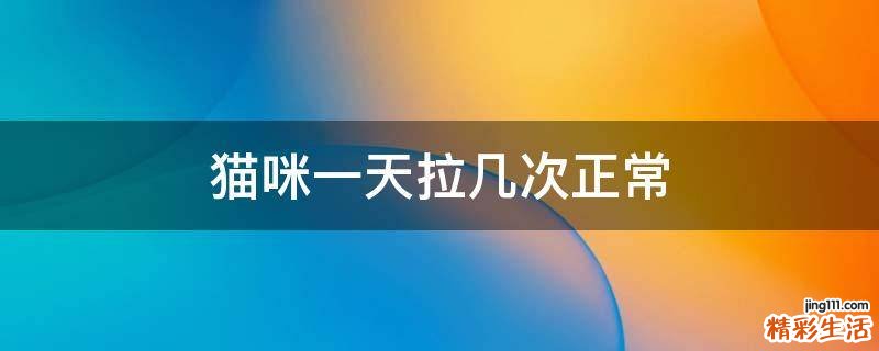 猫咪一天拉几次正常