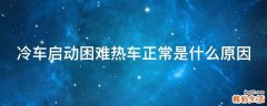 冷车启动困难热车正常是什么原因
