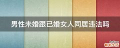 男性未婚跟已婚女人同居违法吗