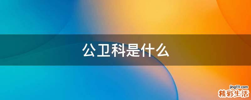 公卫科是什么
