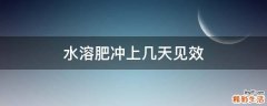 水溶肥冲上几天见效