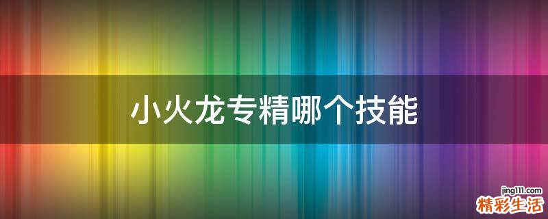 小火龙专精哪个技能
