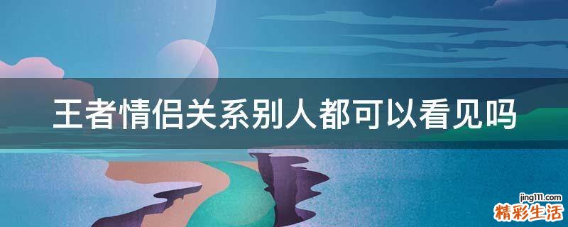 王者情侣关系别人都可以看见吗