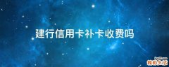 建行信用卡补卡收费吗