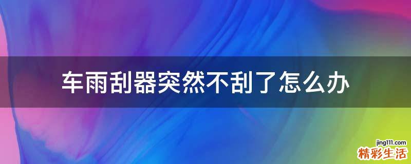 车雨刮器突然不刮了怎么办