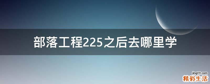 部落工程225之后去哪里学