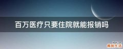 百万医疗只要住院就能报销吗