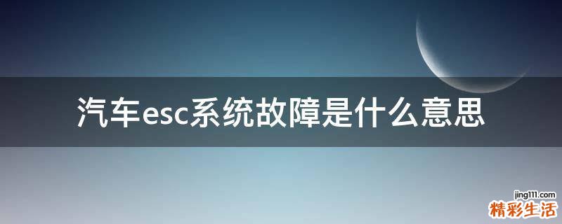 汽车esc系统故障是什么意思